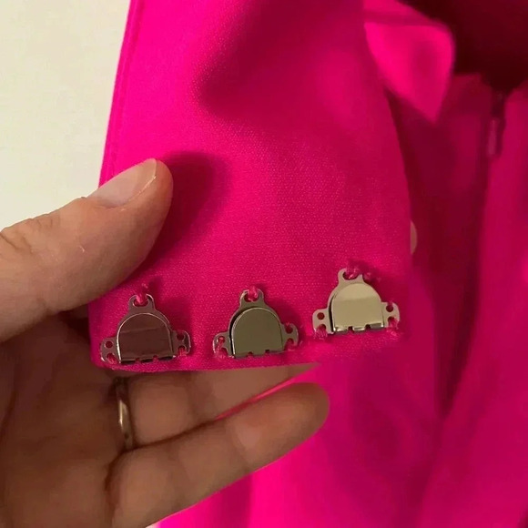 JayGodfrey Fuchsia Ruffle Fit & Flare Mini Dress Women’s Size 10 - Picture 10 of 16